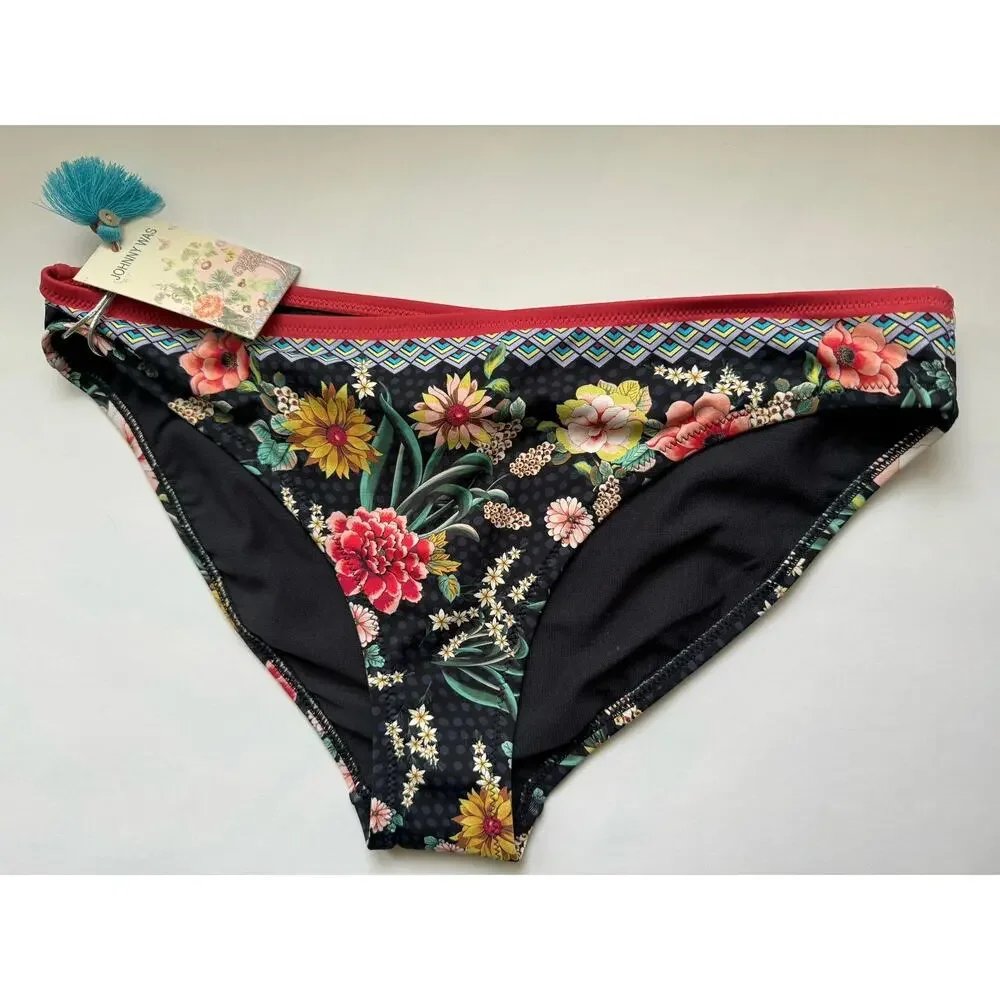 NWT Johnny Was Mia Floral Hipster Swim Bottom Size M